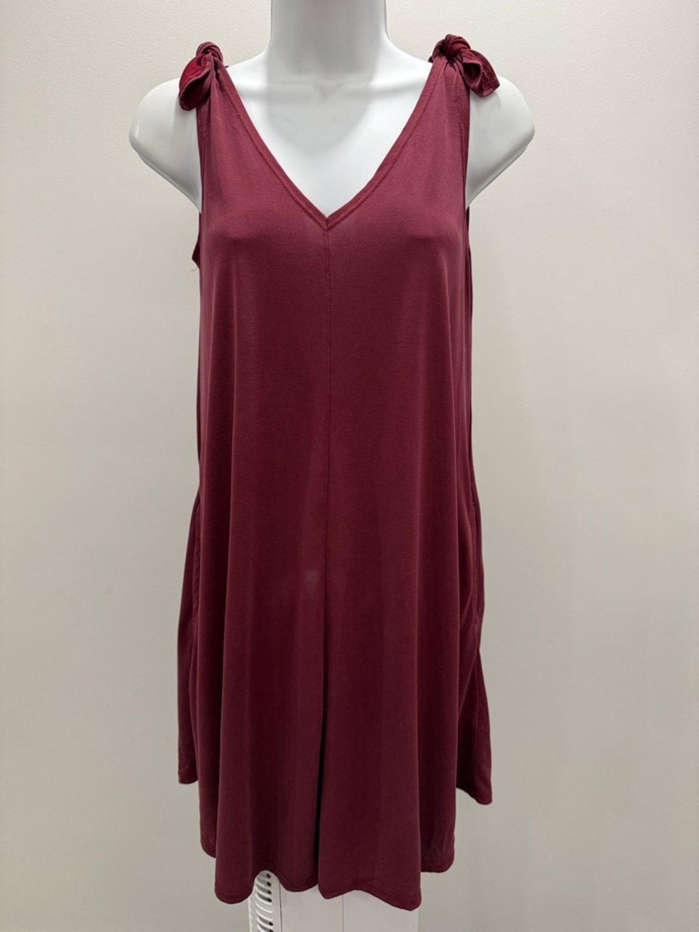 Soprano Burgundy Tie-Shoulder Swim Coverup